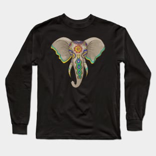 Ganesh Elephant Artistic Ganesha God Face   Spiritual Hindu Long Sleeve T-Shirt